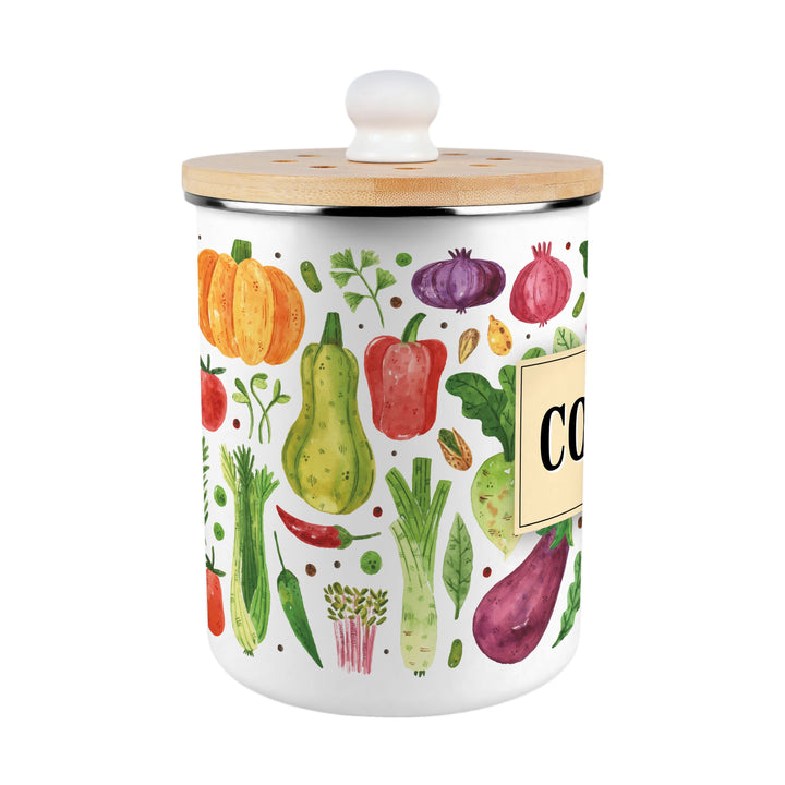 Purely Home Watercolour Vegetables Toller Compost Caddy