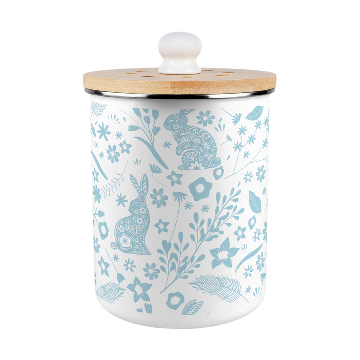 Purely Home Wild Rabbits Toller Compost Caddy - Blue