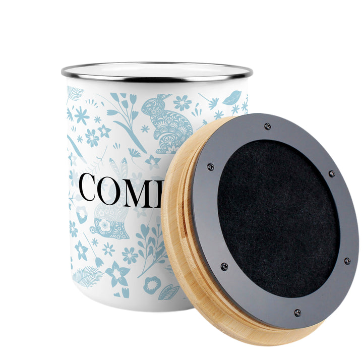 Purely Home Wild Rabbits Toller Compost Caddy - Blue