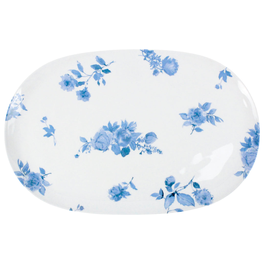 Cottage Blue Floral Melamine Serving Platter - Large