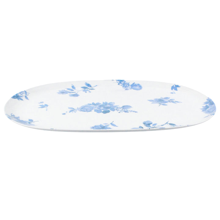 Cottage Blue Floral Melamine Serving Platter - Large