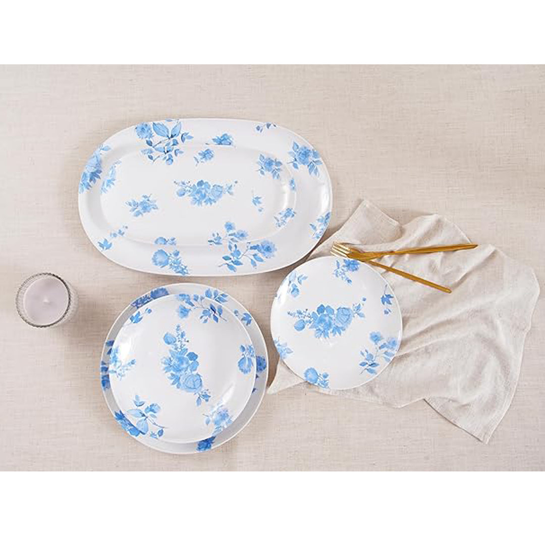 Cottage Blue Floral Melamine Dinnerware Set