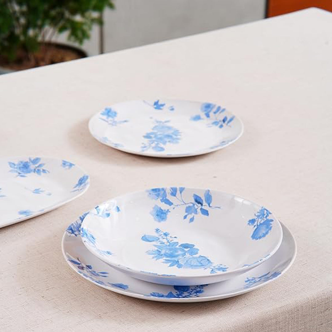 Cottage Blue Floral Melamine Dinner Plates