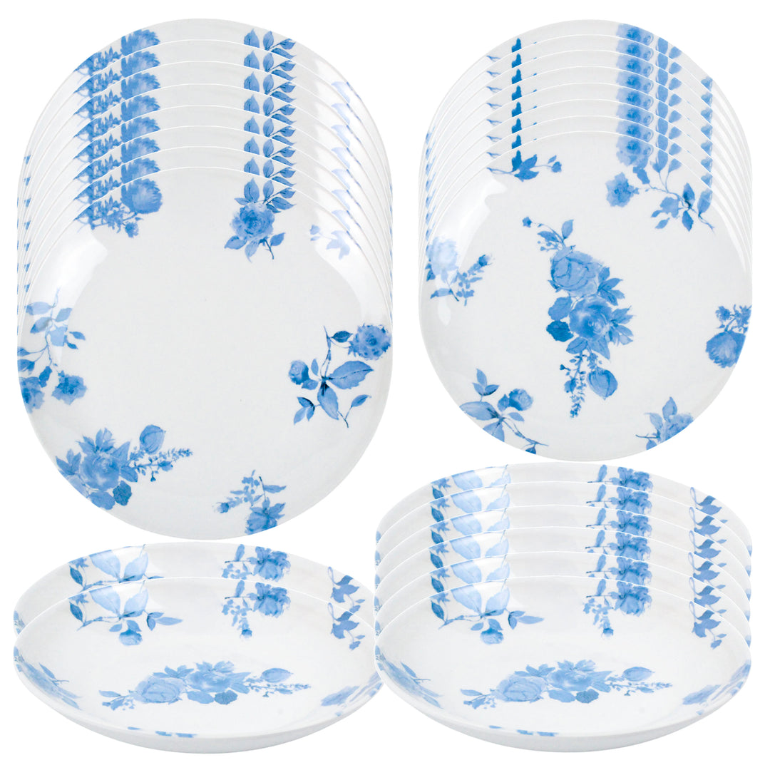 Cottage Blue Floral Melamine Dinnerware Set