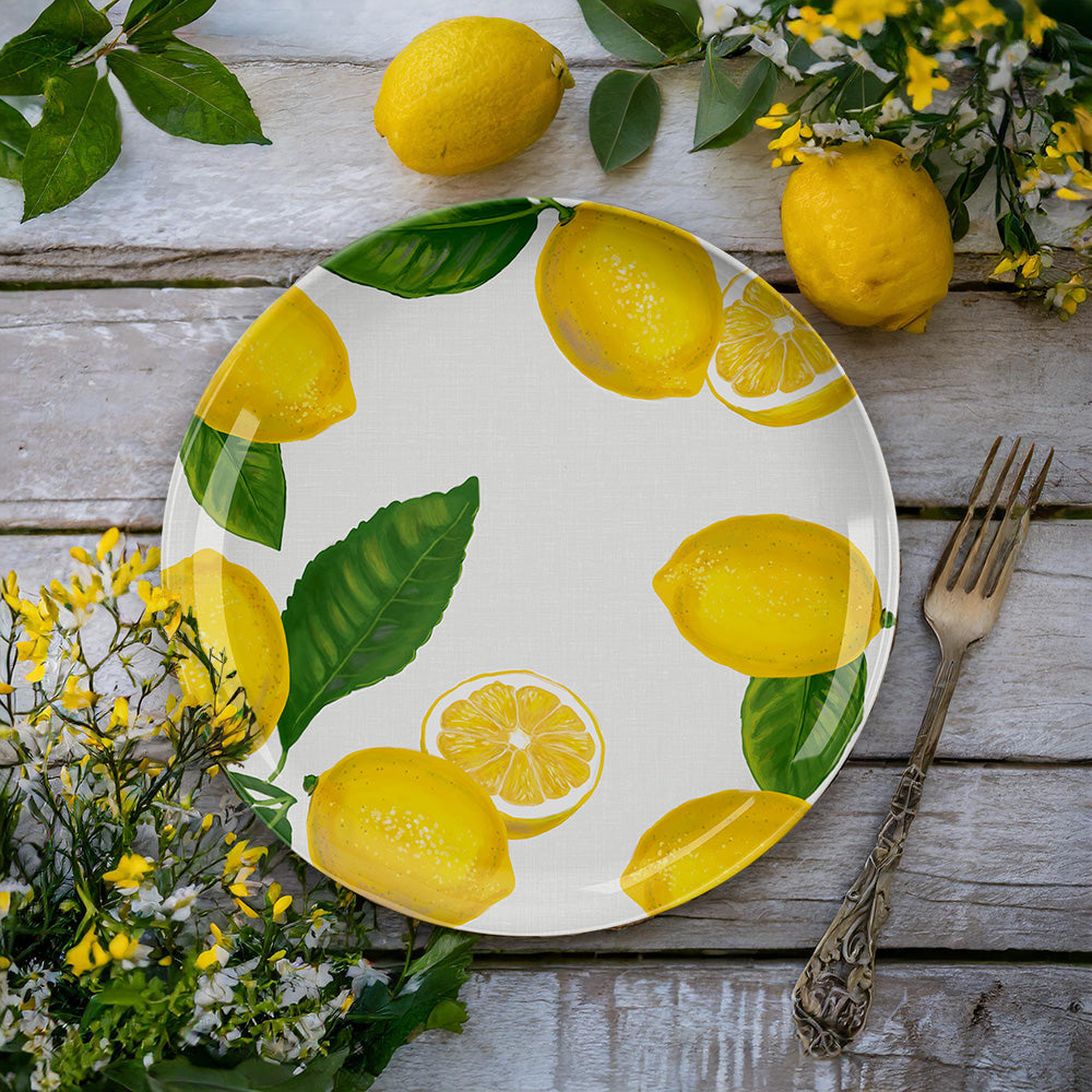 Lemon Fresh Melamine Dinner Plates