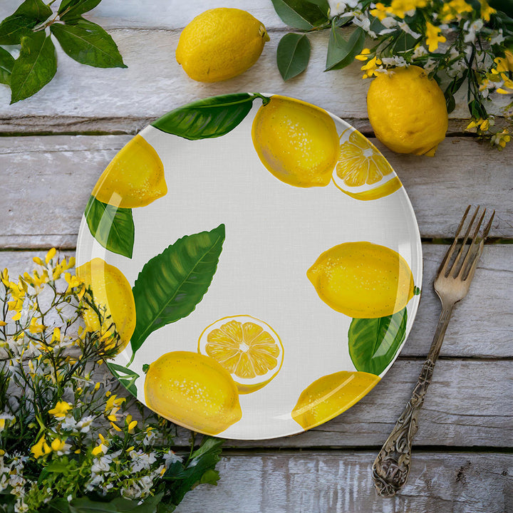 Lemon Fresh Melamine Dinner Plates
