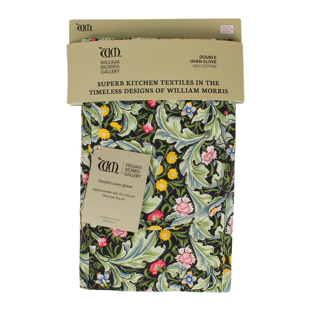 Le Chateau William Morris Leicester Green Double Oven Glove