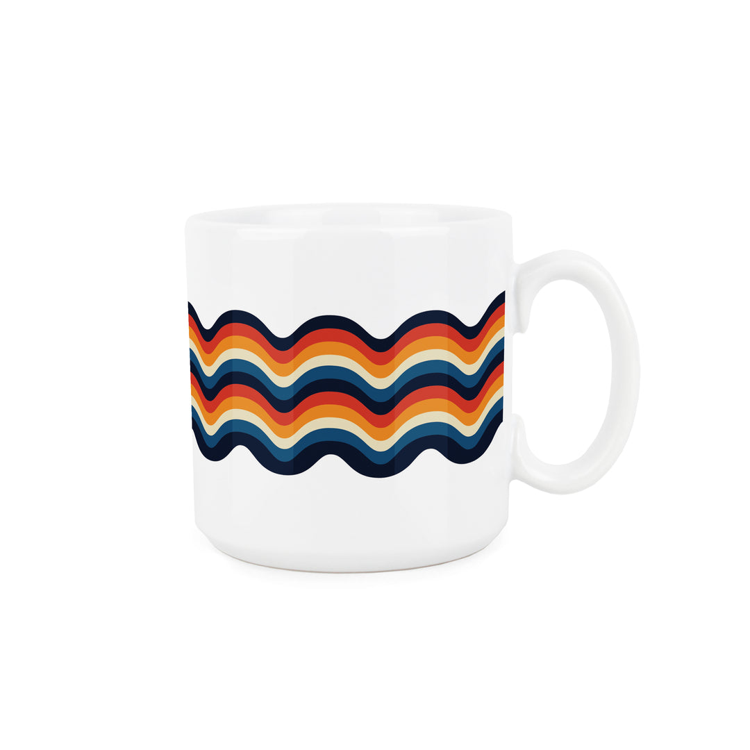 Purely Home Retro Waves Ceramic Mugs