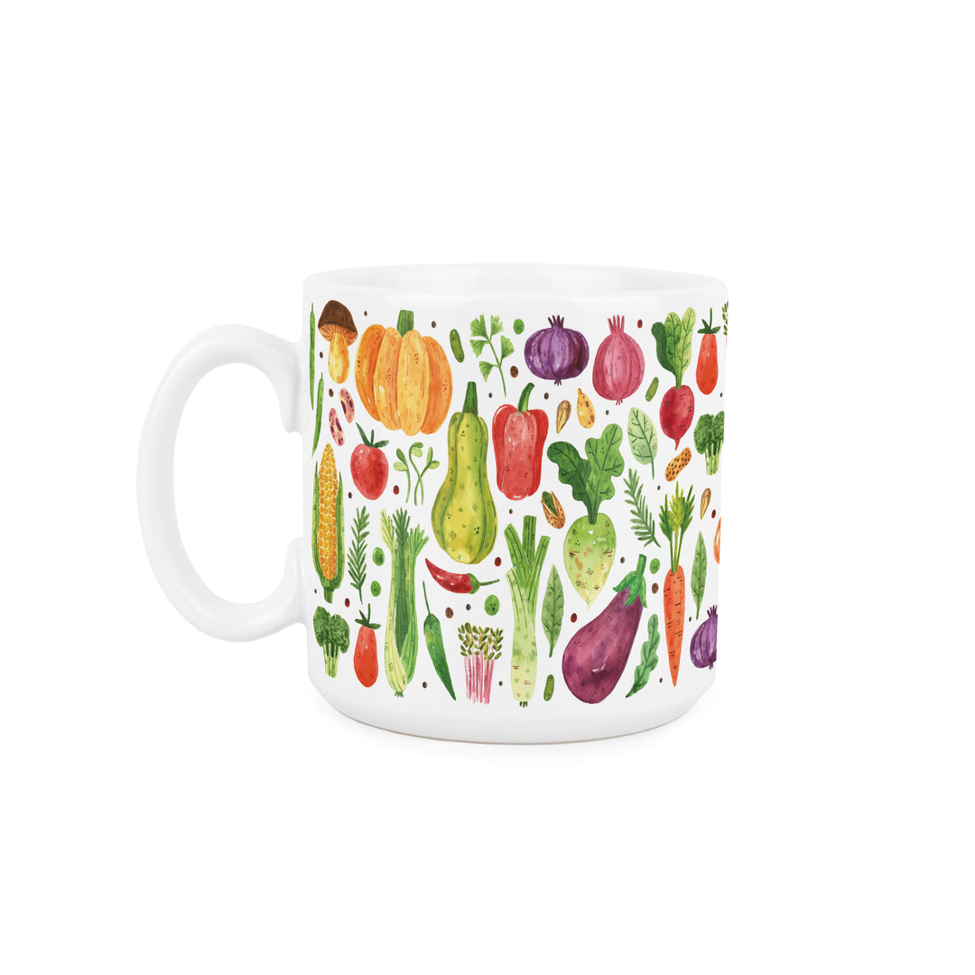 Purely Home Watercolour Vegetables Ceramic Mugs