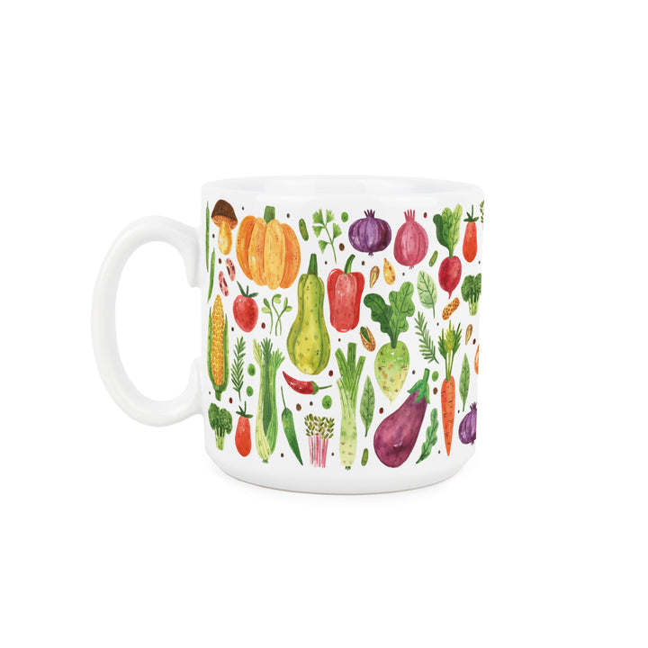 Purely Home Watercolour Vegetables Ceramic Mugs