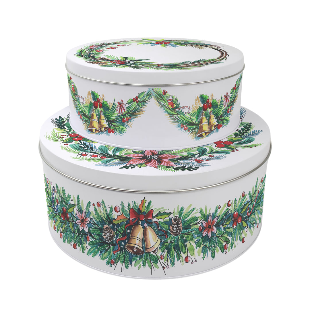 Purely Home Christmas Wreath Round Cake Tins