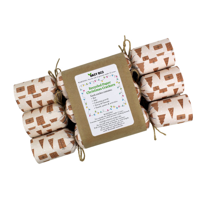 Easy Eco Plastic-Free Pink Gifts Christmas Crackers - Set of 6