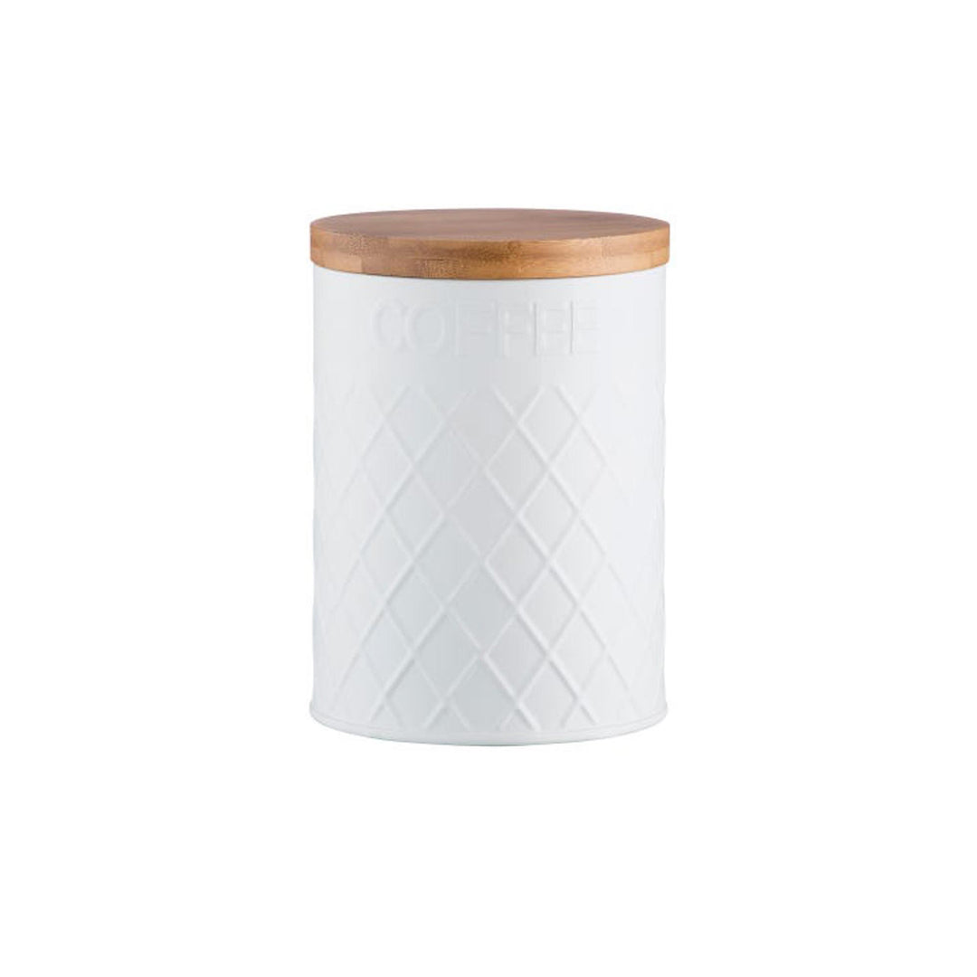 Typhoon Embossed White Coffee Canister