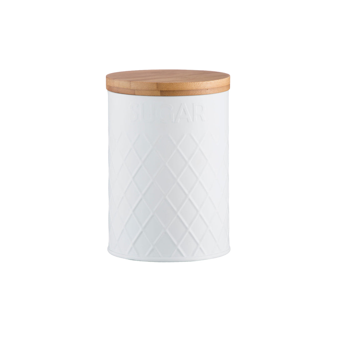 Typhoon Embossed White Sugar Canister