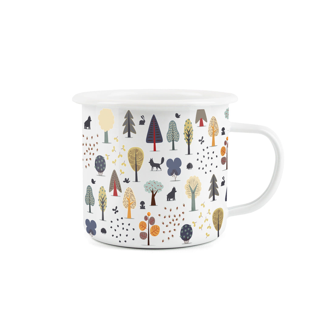 Purely Home Forest Trees & Creatures Enamel Mug