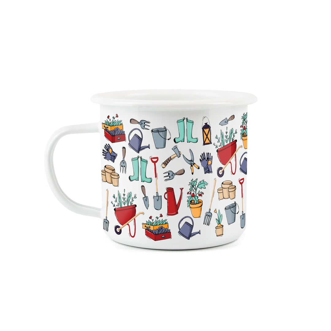 Purely Home Red Wheelbarrows Enamel Mug