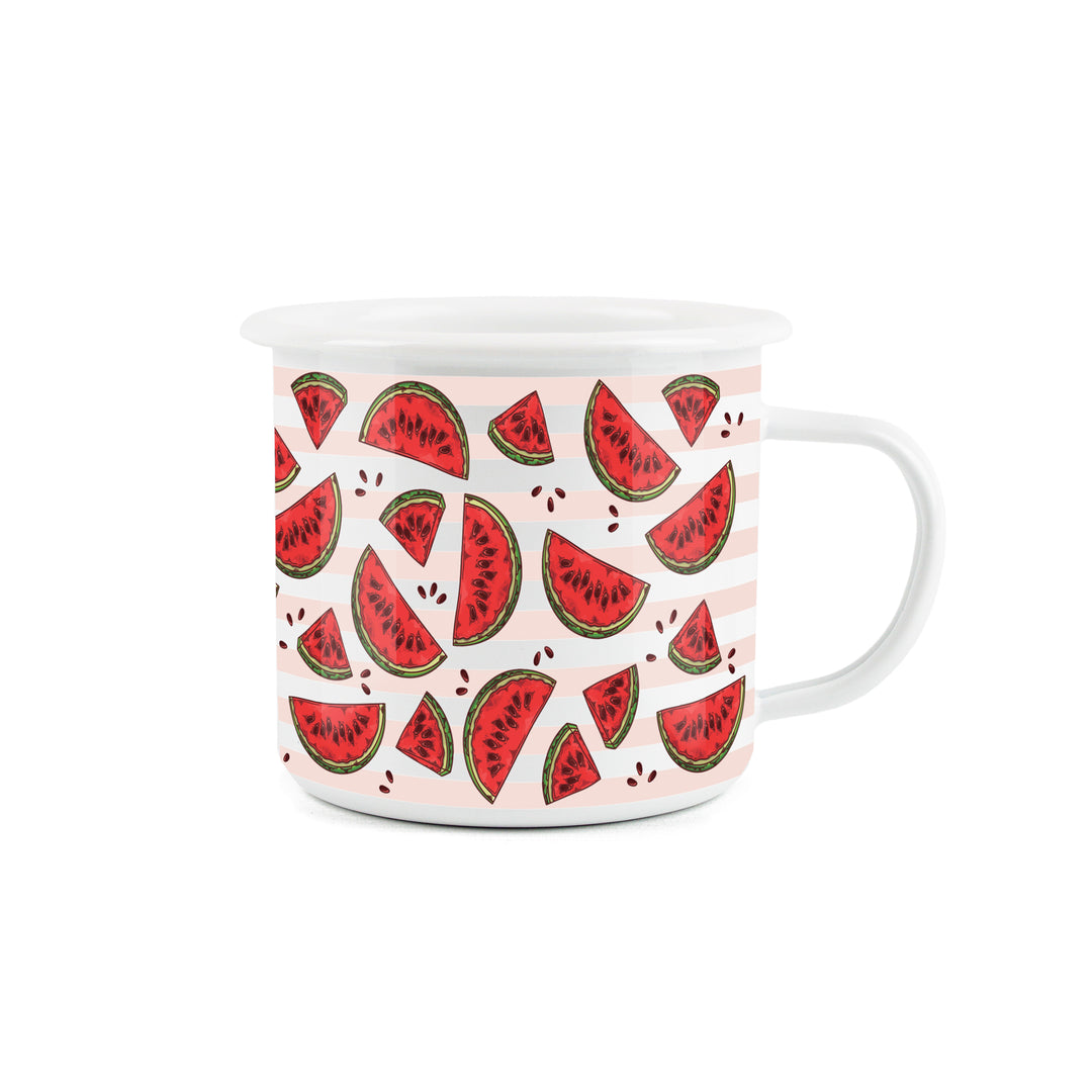 Purely Home Striped Fruits Enamel Mugs