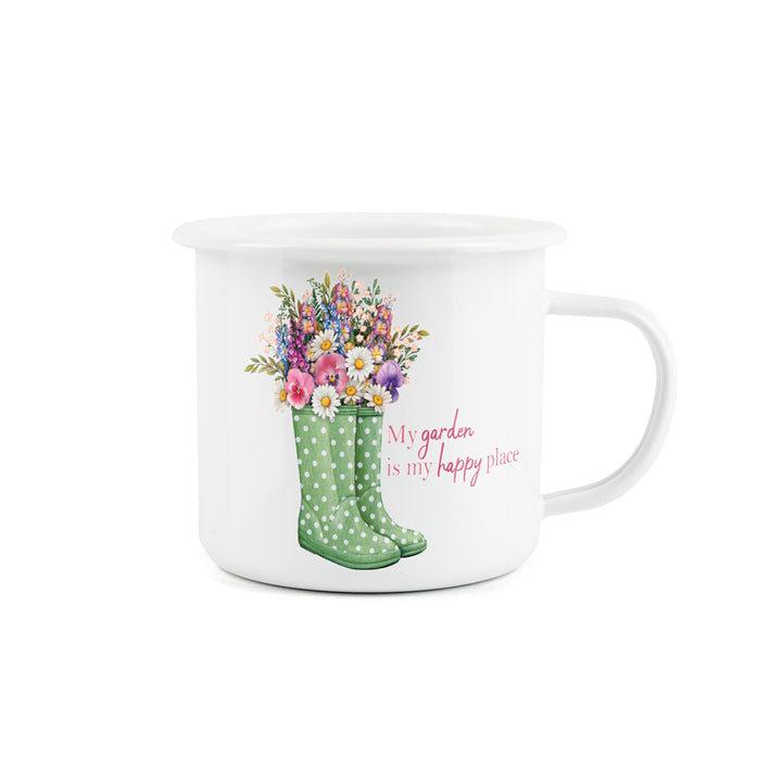 Purely Home My Garden Is My Happy Place Enamel Mug