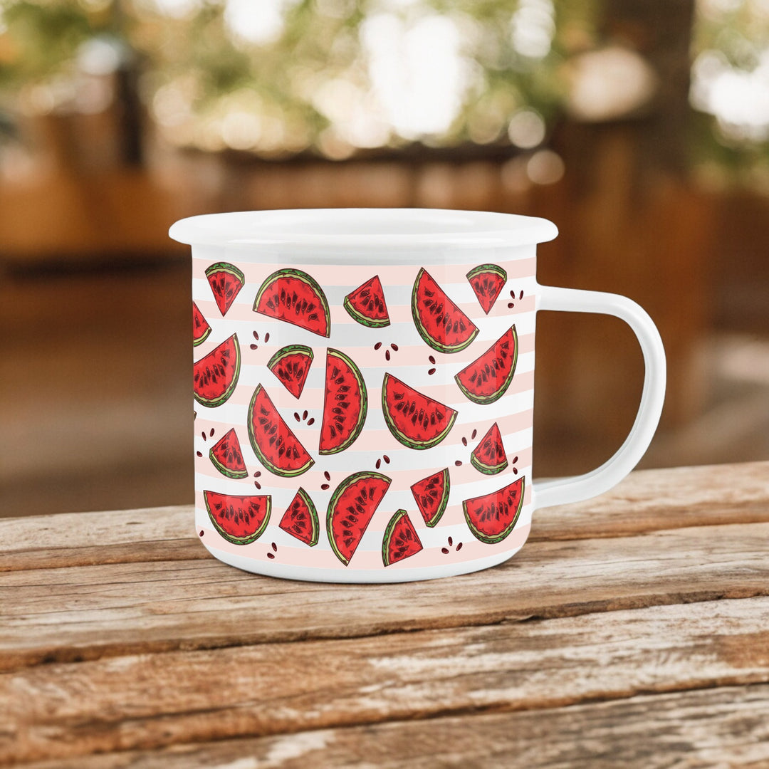 Purely Home Striped Fruits Enamel Mugs