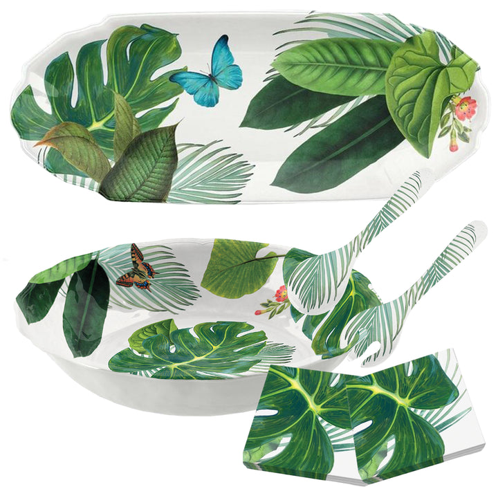 Amazon Floral Melamine Salad Serving & Appetiser Platter Set