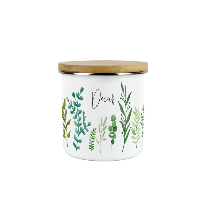 Purely Home Green Foliage Enamel Kitchen Canisters