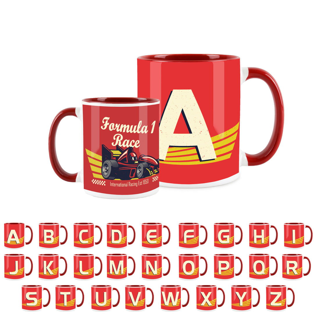 Purely Home Alphabet Ceramic Mug - Formula 1