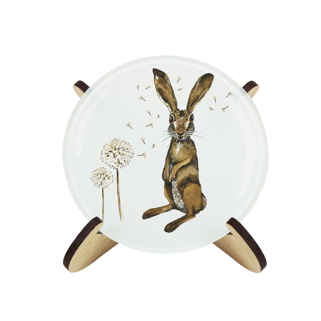 Purely Home Hare & Dandelions Glass Coasters