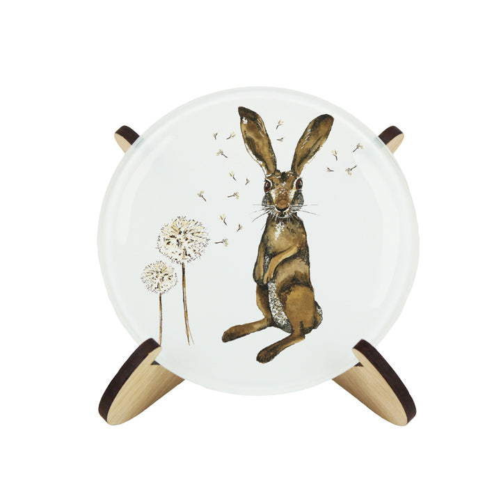 Purely Home Hare & Dandelions Glass Coasters