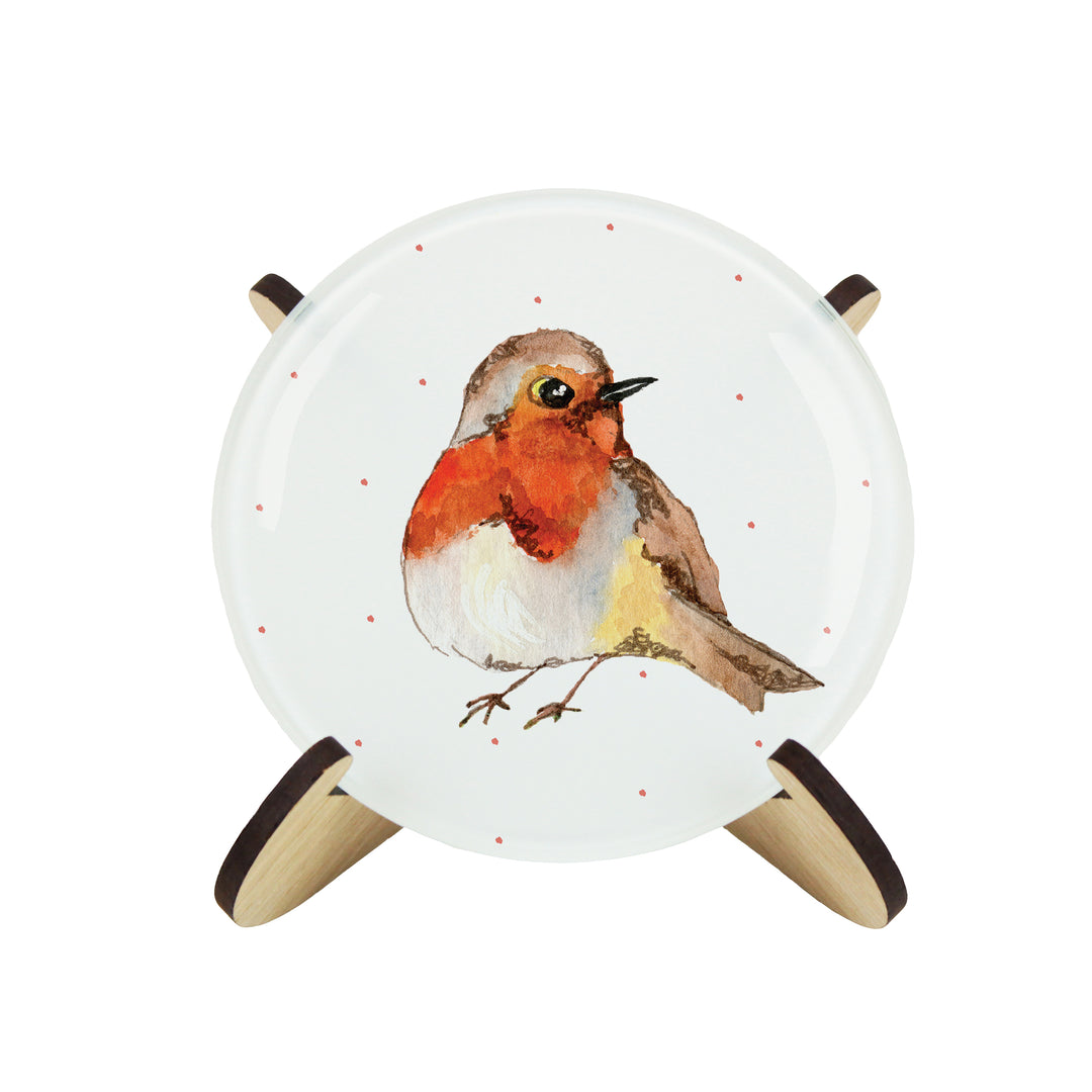 Purely Home English Robins Glass Coasters