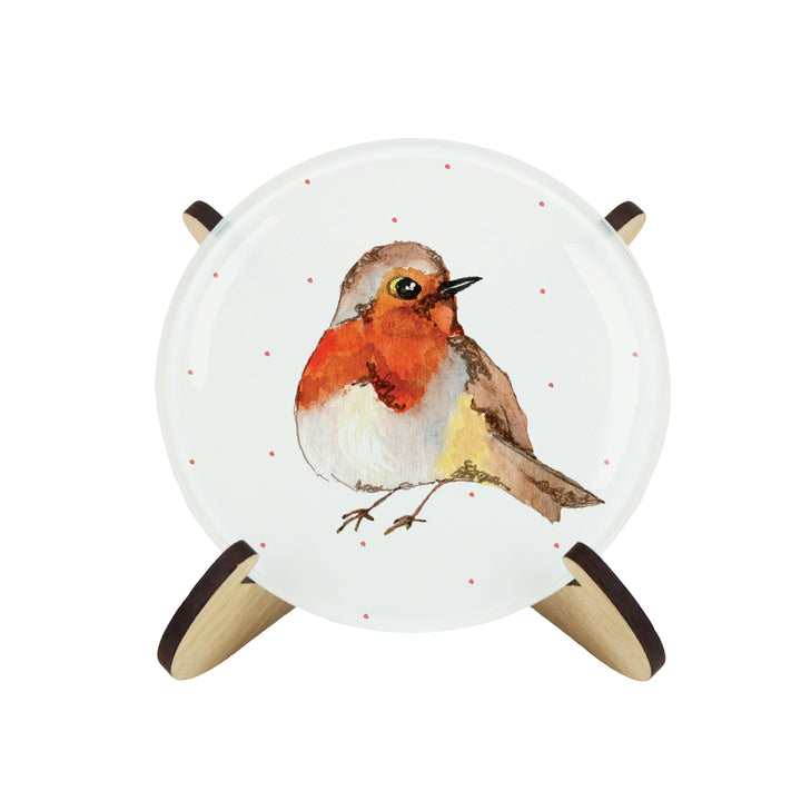Purely Home English Robins Glass Coasters