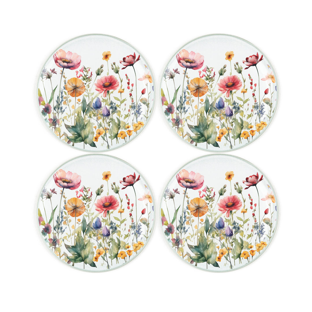 Purely Home Wildflowers Glass Coasters