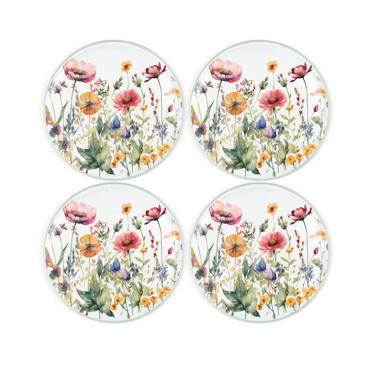 Purely Home Wildflowers Glass Coasters
