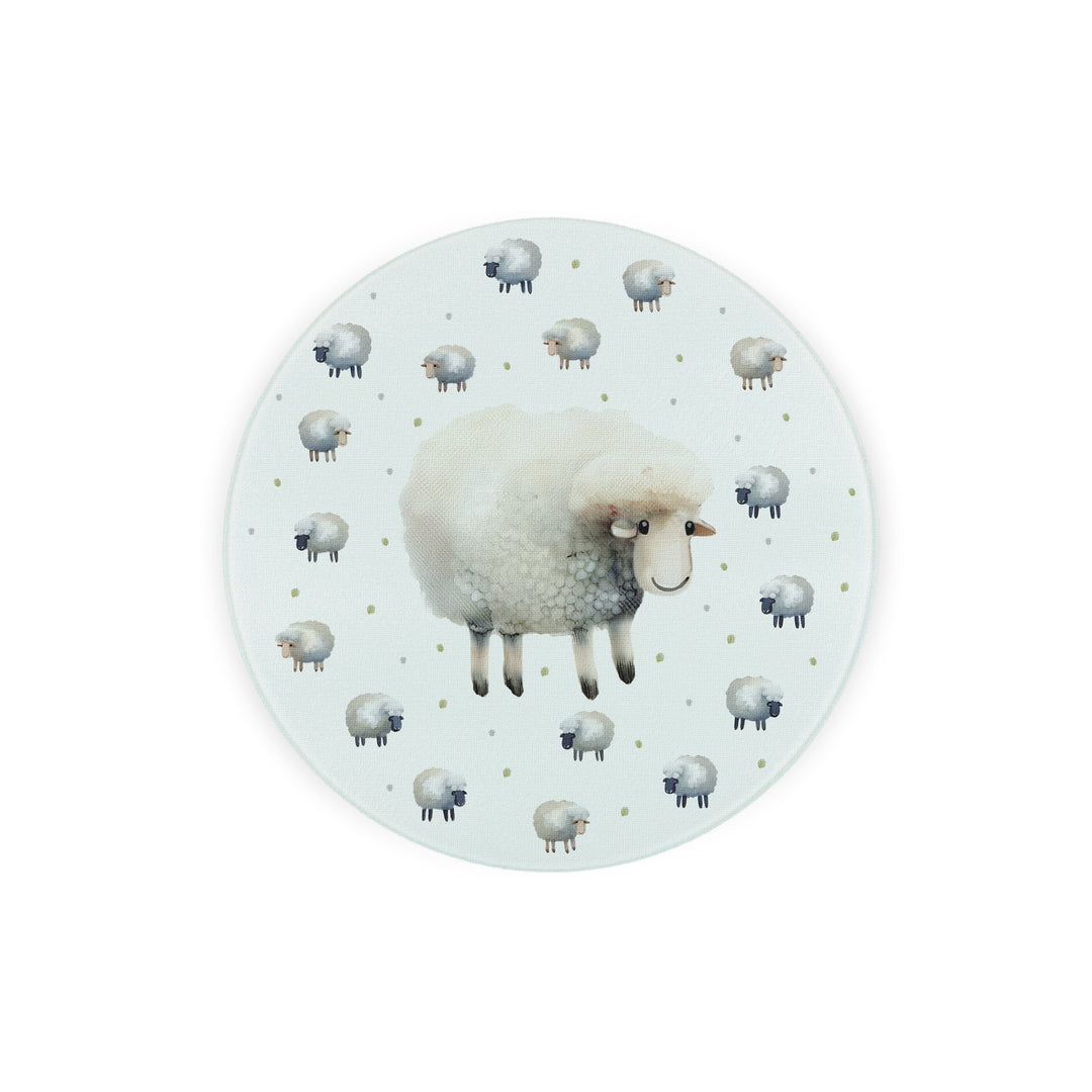 Purely Home Spring Sheep Round Glass Worktop Protector