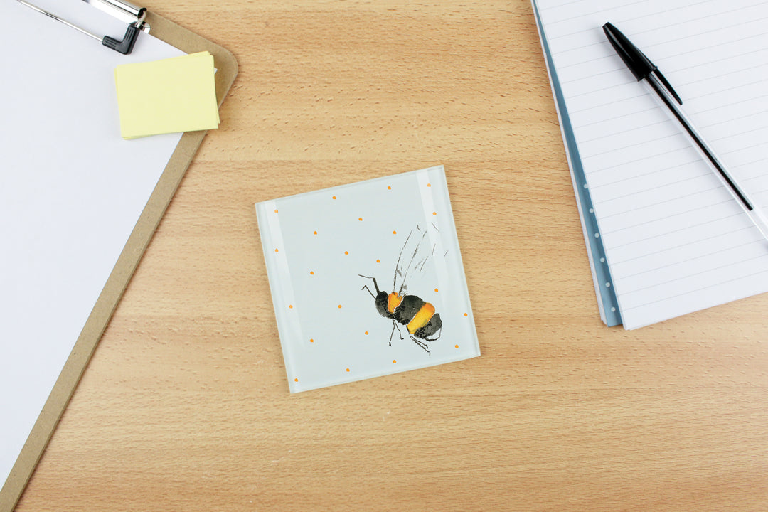Purely Home Scattered Bees Glass Coasters