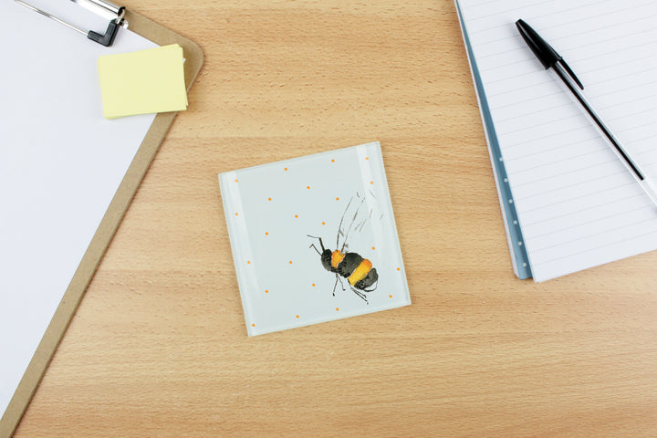 Purely Home Scattered Bees Glass Coasters