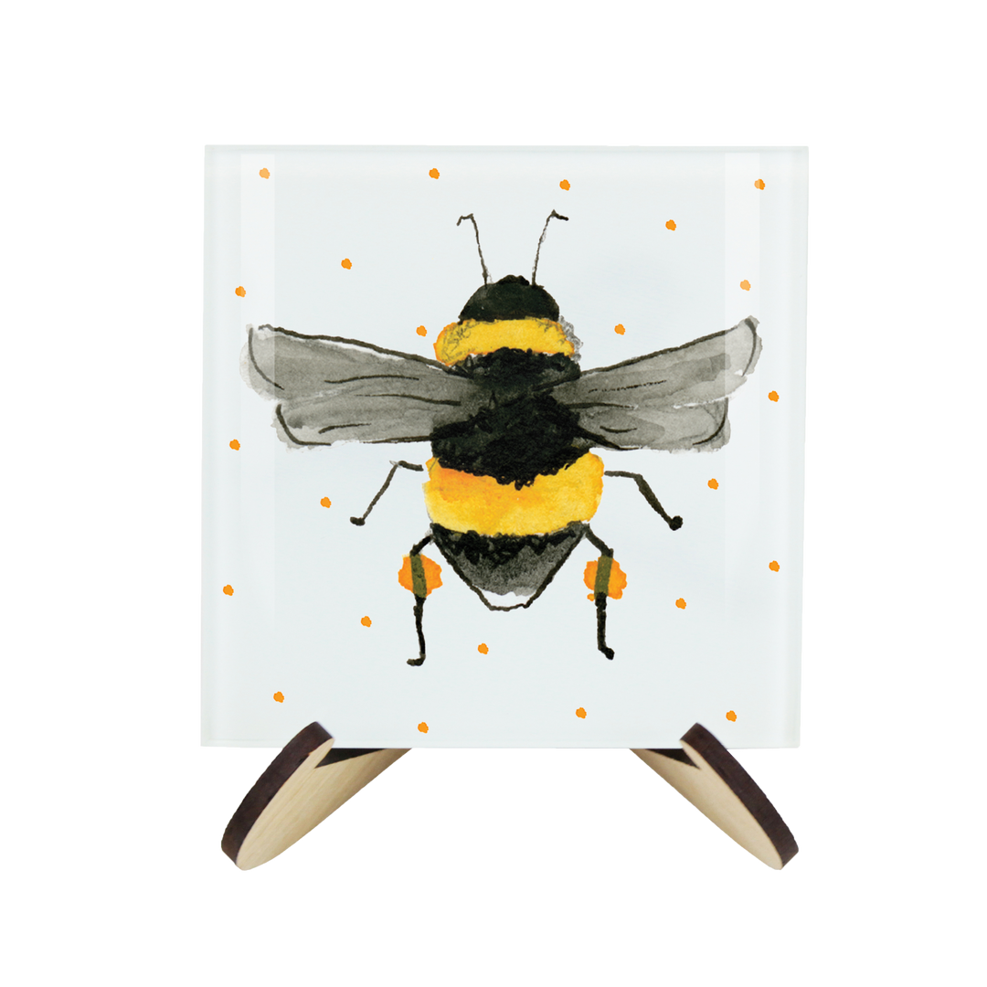 Purely Home Scattered Bees Glass Coasters