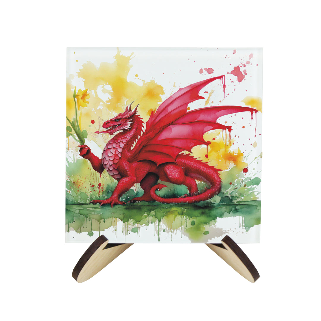 Purely Home Floral Welsh Dragon Glass Coasters