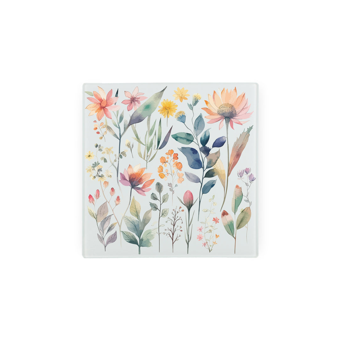 Purely Home Pastel Flowers Glass Hot Pot Stand