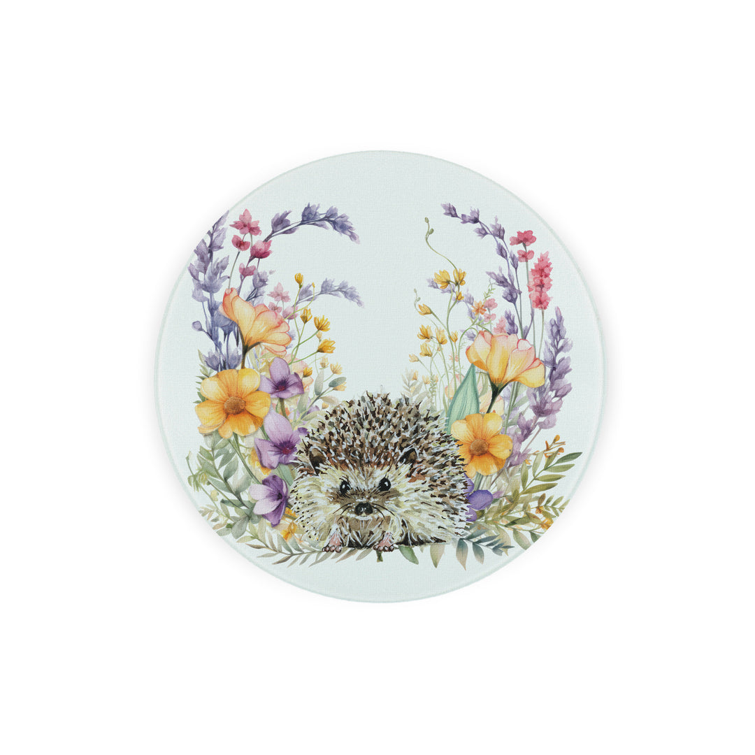 Purely Home Harriet Hedgehog Round Glass Worktop Protector