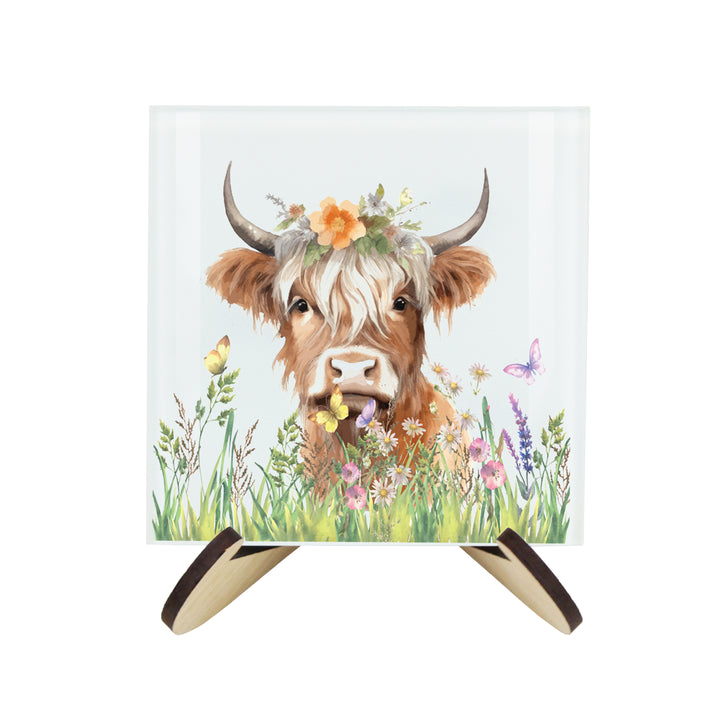 Purely Home Highland Cow Glass Coasters