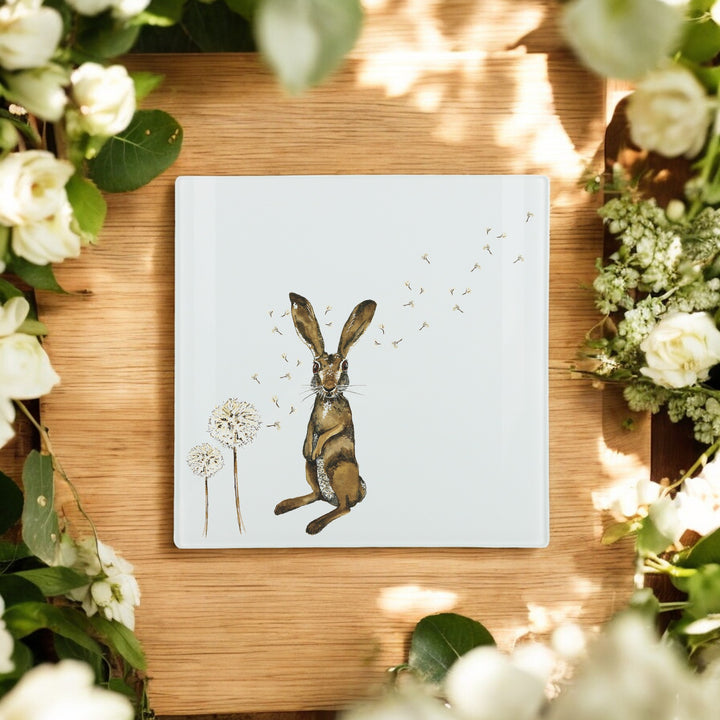 Purely Home Hare & Dandelions Glass Hot Pot Stand