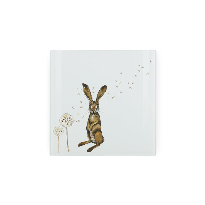 Purely Home Hare & Dandelions Glass Hot Pot Stand