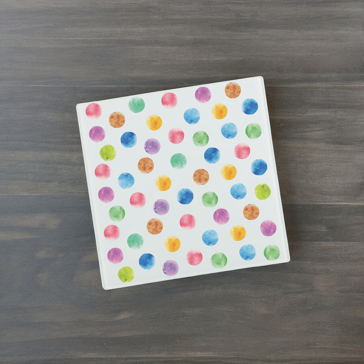 Purely Home Multicoloured Polka Dots Glass Hot Pot Stand