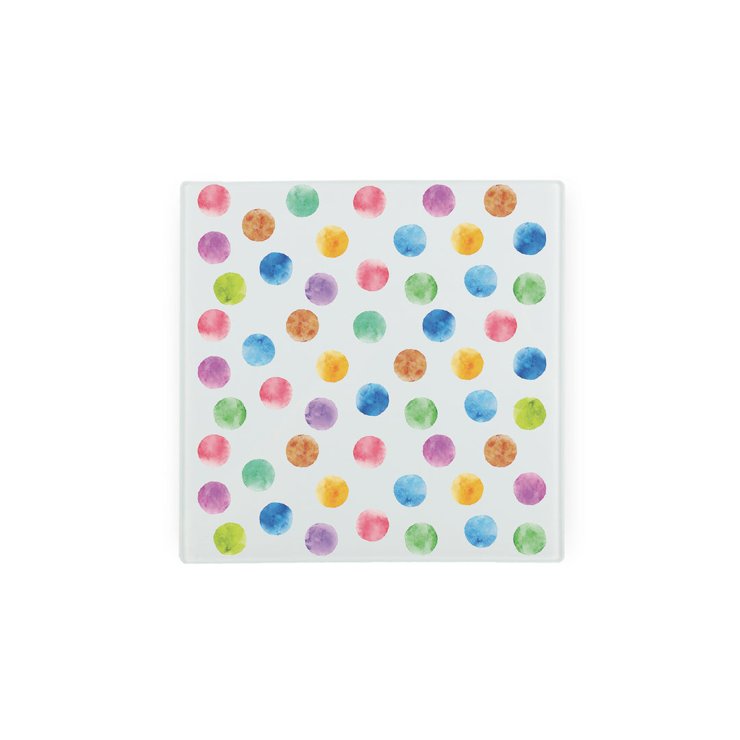 Purely Home Multicoloured Polka Dots Glass Hot Pot Stand
