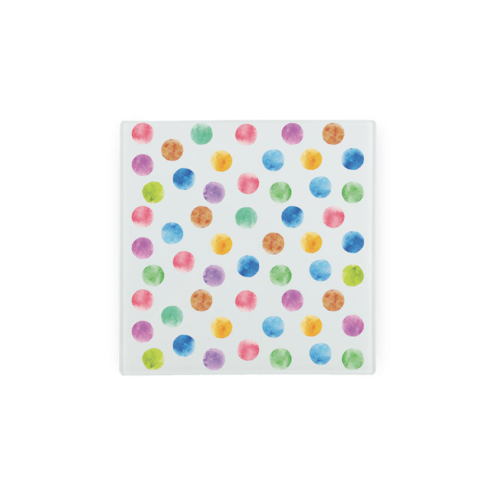 Purely Home Multicoloured Polka Dots Glass Hot Pot Stand