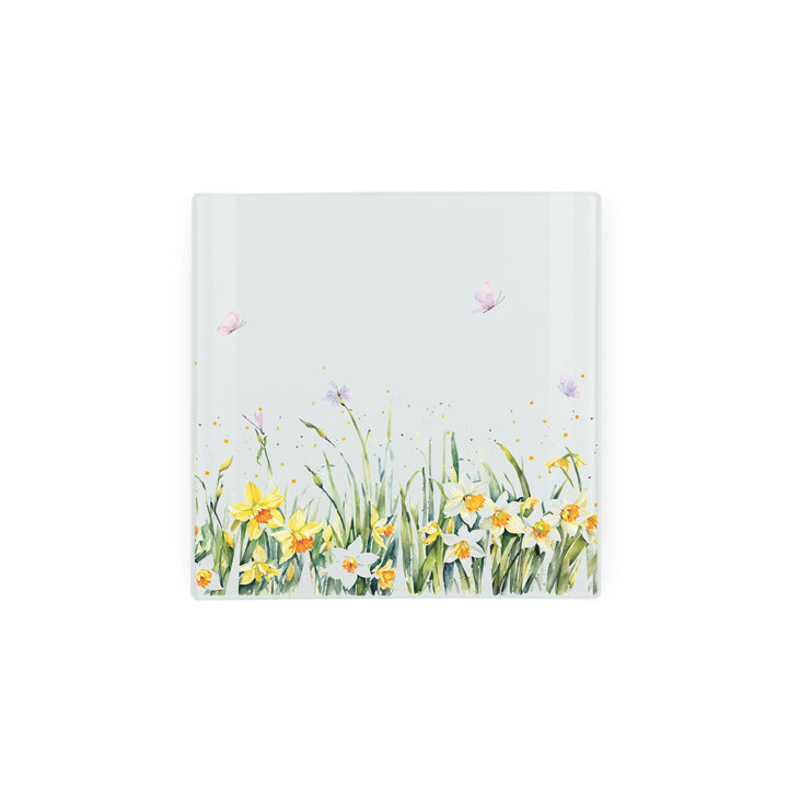Purely Home Spring Daffodils Glass Hot Pot Stand