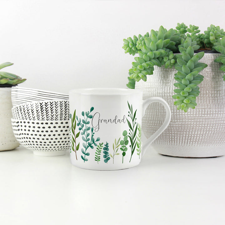 Purely Home Green Foliage Bone China Mug - For Him