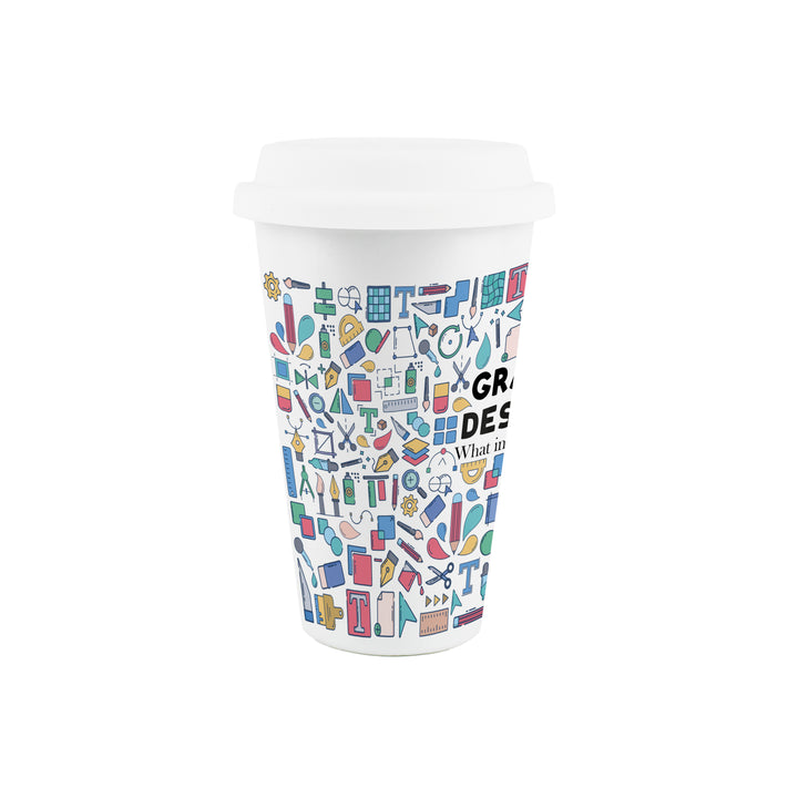 Purely Home Graphic Designer Ceramic Travel Mug