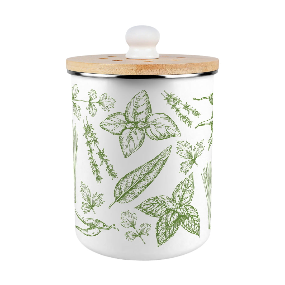 Purely Home Green Herbs Toller Compost Caddy