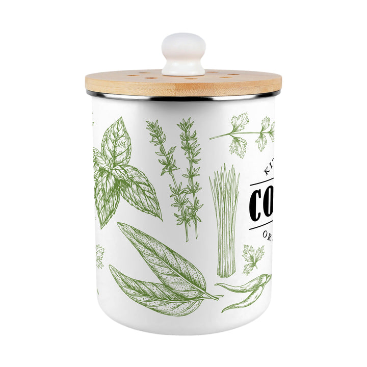Purely Home Green Herbs Toller Compost Caddy